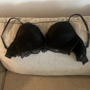 H&M Black Lace Push-Up Bra - Women Intimates
